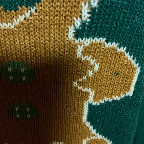 Unique Gingerbread Man Holiday Sweater Green Size M