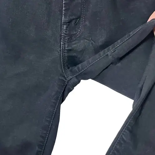 MOTHER High Waisted Looker Jeans Women’s Size 24 Guilty Party Skinny Ankle Fray Black