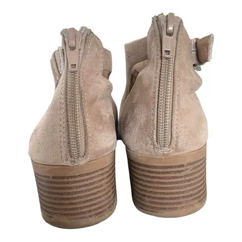 Justice  - Size 9- GUC Tan Peep-Toe Ankle Boots