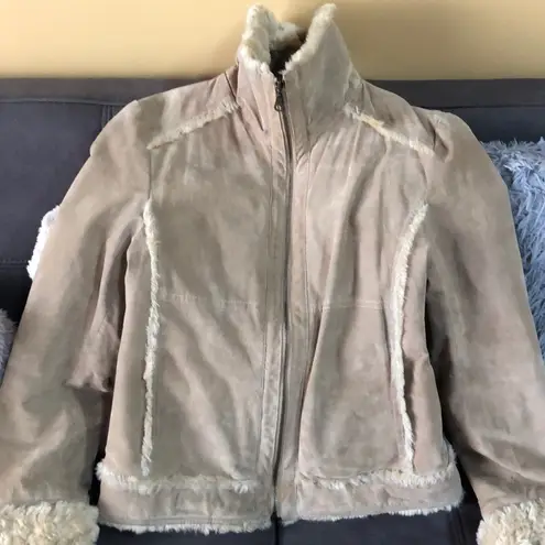 wilson's leather  Tan Suede and Faux Fur Coat Size M