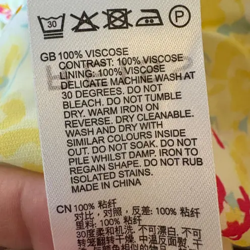 Reiss NWT Molly Buttercup Floral Print Puff Sleeve Mini Dress Size 2