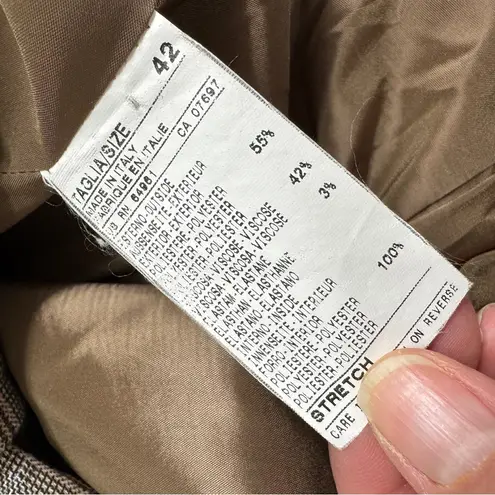 United Colors Of Benetton Brown Plaid Blazer Jacket Womens 10 Preppy Academia