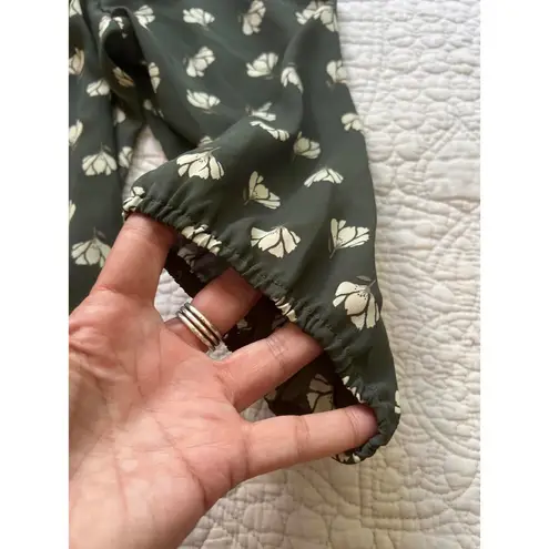 Monday Fun Women's Floral Print Blouse, Size 1X Green