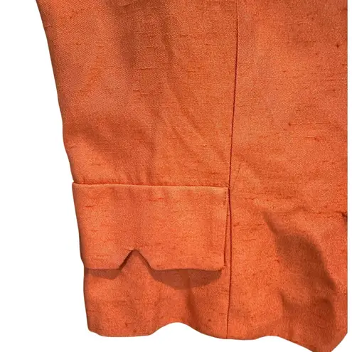 Bold Orange Vintage Sleeveless Vest Black Trim Chic Effortless Statement Top Size M