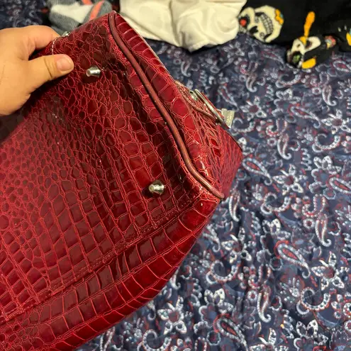 Kathy Van Zeeland Croco PVC Designer Handbag Carry On Luggage