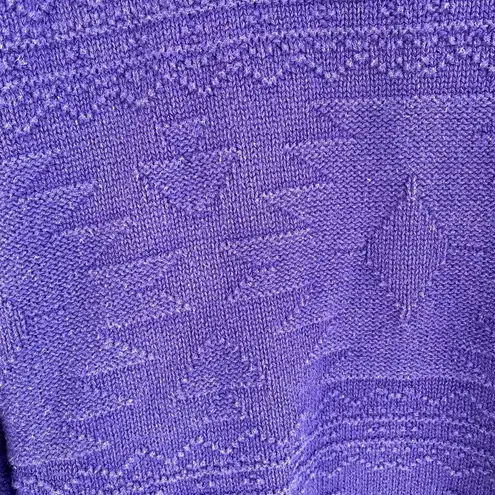 Vintage Purple Eclectic Grandpa Textured Collared Retro Preppy Golf Sweater