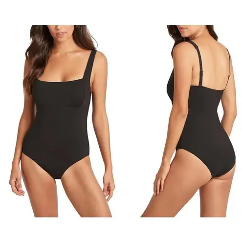 Essential NWT Sea Level Underwire Square Neck One-Piece Swimsuit US 12