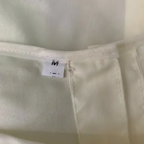 Vintage Sheer Embroidered Blouse Medium Cream Puff Sleeves Colorful Floral