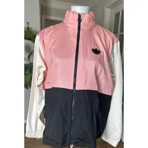 Pink Coconut Boutique Adidas Originals Colorblock Windbreaker Jacket Pink Black Cream Women's S NWT