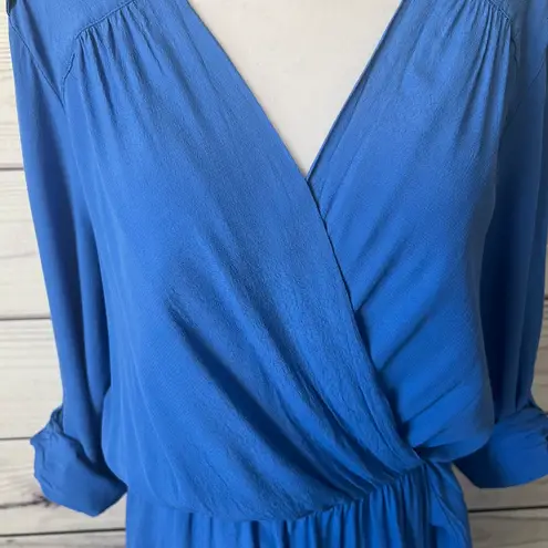 Maeve Anthropologie  Lene Blue Faux Wrap Dress