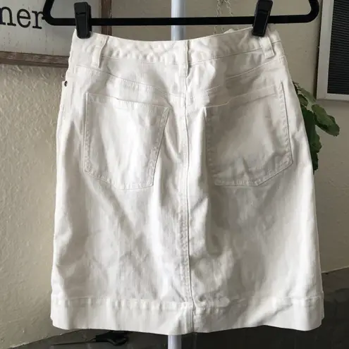 Talbots Petite white denim skirt