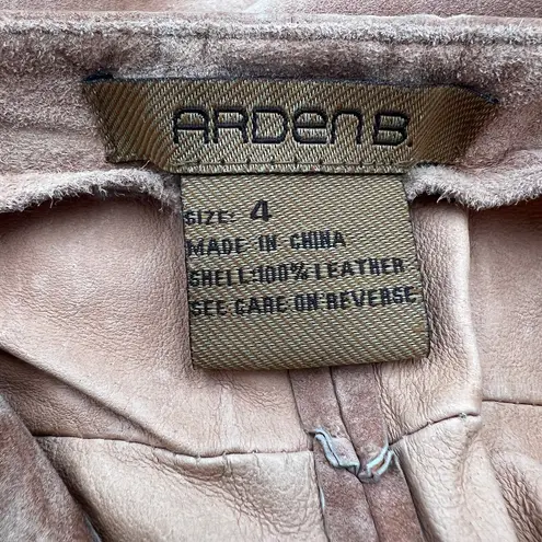 Arden B . Suede Leather Split Flare Pants Whipstitch Details Boho Y2K