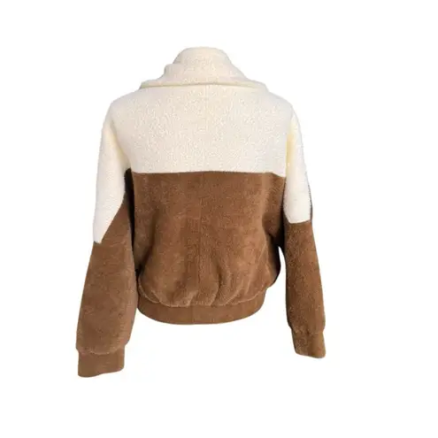 Essentiel Antwerp Graduation Jacket Ecru and brown reversible bomber jacket XS