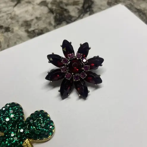 Lot Of 2 Rhinestone Costume Brooch Pins