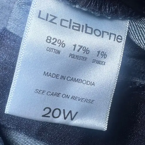 Liz Claiborne  Emma Cropped Pants Womens 20W Plus Size Black Casual Comfy Work thumbnail 5