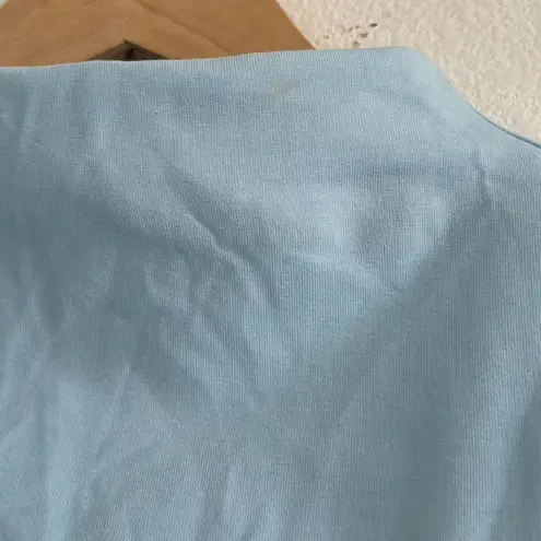 J.Crew Stretch Cotton Blend Mockneck Tank Top in Chateau Blue, Size Medium