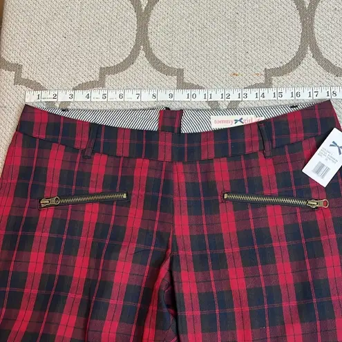 Tommy Hilfiger   Tommy Girl Red Plaid Black  Pants  Zippers