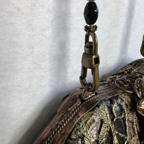 Maya Evangelista Resin Vintage Rhinestone Bead Clutch Handbag purse crossbody Black