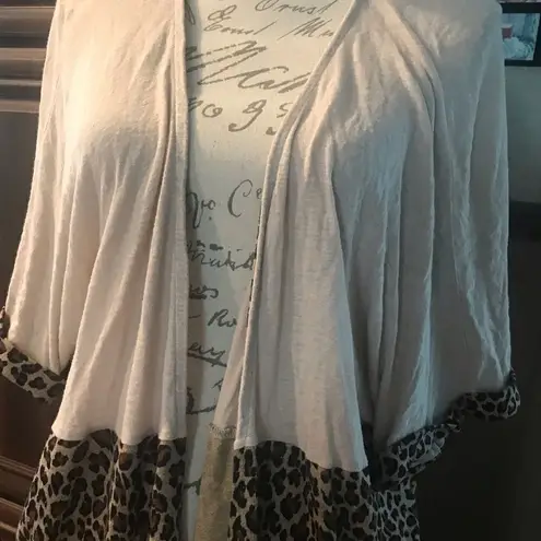 Umgee  Women's Kimono Leopard Print Color Block Size XL