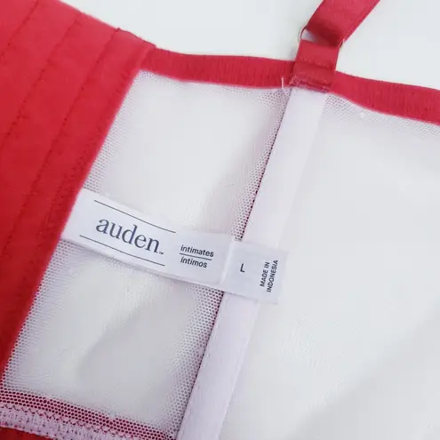 Auden Sheer Unlined Lingerie Bra Red Size L