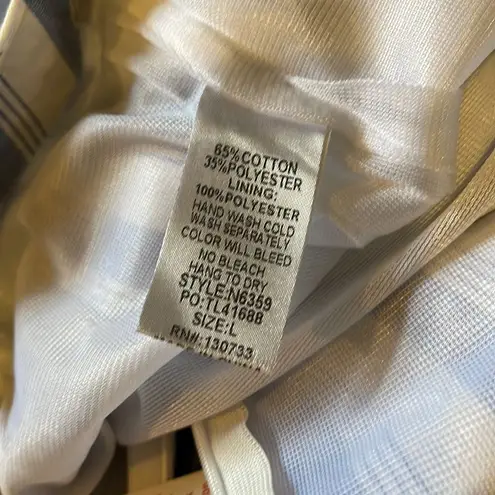 Umgee  Blue and White Striped Shorts With Removable Belt Size Large L NWT