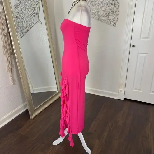 Mermaid Sirencore Bright Pink Strapless Jelly Fish Midi Maxi Dress XS / S