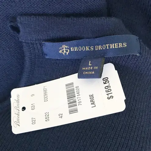 Brooks Brothers NWT Navy Blue Lace Knit Sleeveless Shift Midi Dress Women Size L