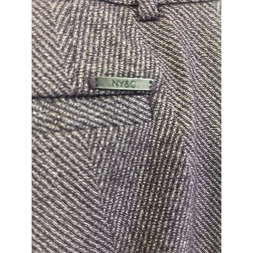 New York And Company Pants Womens 4 Purple Chevron Hemmed Tweed Business