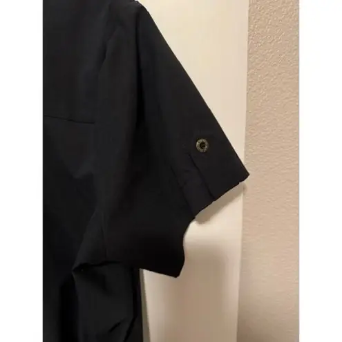 Sherpa Adventure Gear Black Cap Sleeve Button Up Dress Size Large