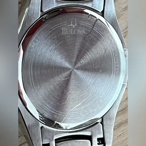 Bulova Ladies Watch Diamonds Chronograph White Dial Stainless Bracelet