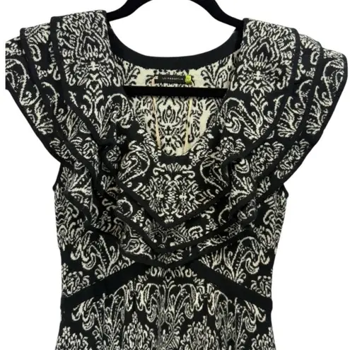 Leifsdottir Ruffle Neck Sleeveless Wool Cashmere Sweater Dress XS Black