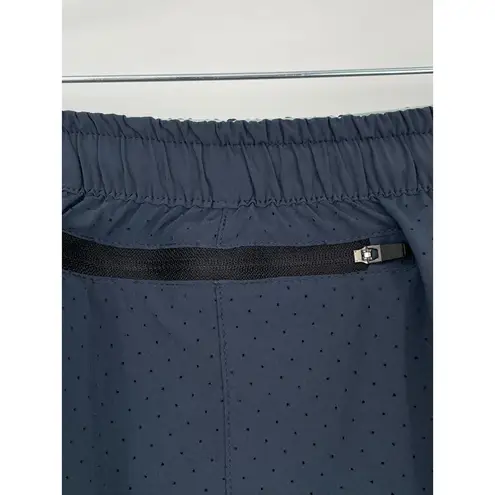 rabbit Women's Gray Light Blue Trim Elastic Waist Repeats 4" Athleisure Short