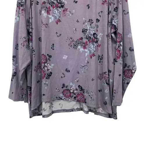 Massini Women's Long Sleeve Floral print Top Plus size 3X