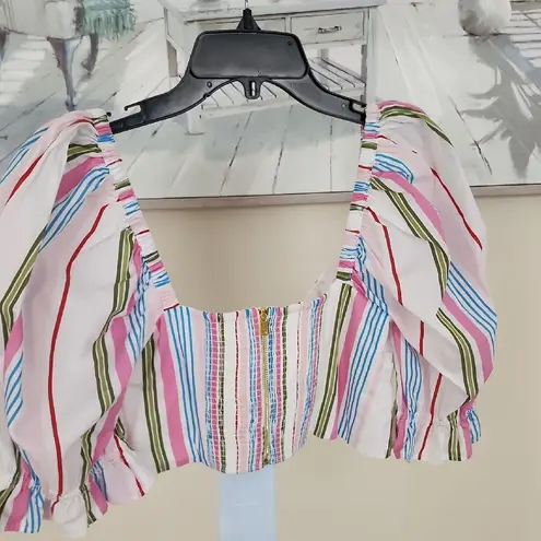 Hill House  Multicolor Striped Crop Top