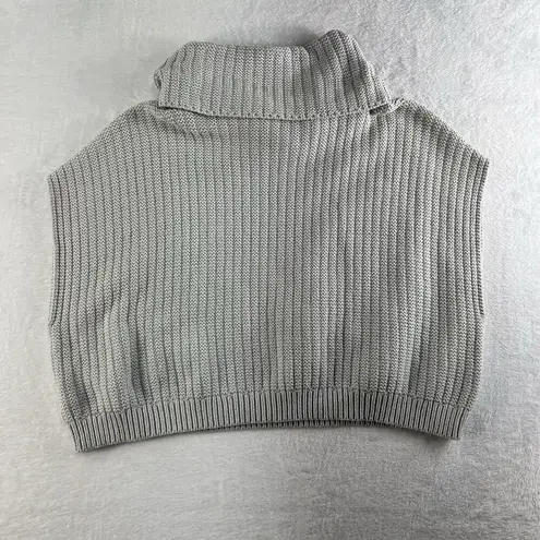 Free People  XS Cropped Sweater Vest Keep It Simple Cowl Neck Slouchy Oversized