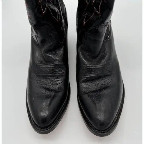 Old West Black Cowboy Boots 8110 Cushion Comfort Cowgirl Western Size 7