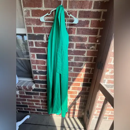 VICI  Atiana Satin Halter Emerald Green Maxi Dress Size XL - Image 4