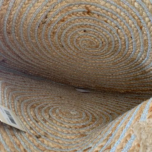 Magid Natural Weaved Silver Circle Large Tote Bag Tan