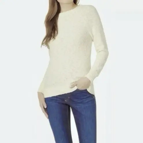 LL Bean Cream Midweight Cotton Slub Rollneck Pullover Sweater Size XL