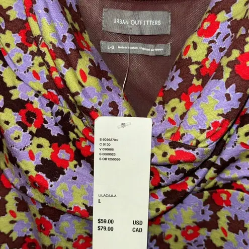 Urban Outfitters  Purple Marianne Ditsy Print Mini Dress Babydoll