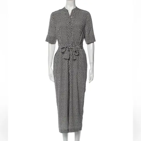 LK Bennett L.K.Bennet London Lorenna Silk Black / White Printed Jumpsuit Size 12