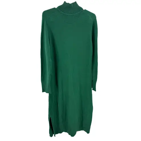 Free Assembly green mock neck midi sweater dress XL soft holiday winter modest
