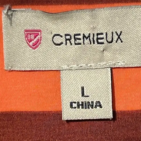 Daniel Cremieux 127-Cremieux, women’s large, long sleeve, 100% polyester striped blouse