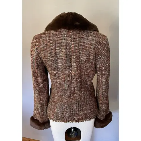 Bloomingdales VTG Penny Lane Sz 6 Bloomingdale’s Jacket Silk Rabbit Fur Mob Wife Blazer City