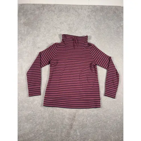 LL Bean Ultrasoft Sweats Funnelneck Pullover Women S Pink Stripe Casual Comfy **