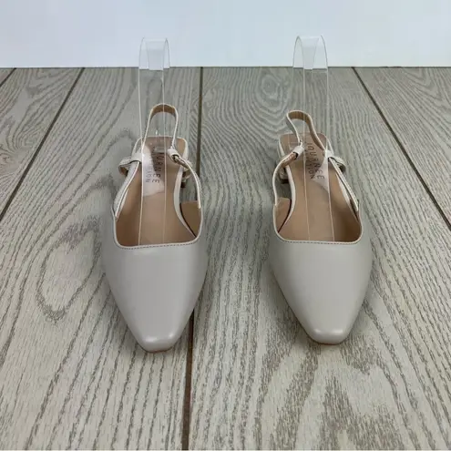 Journee Collection Paislee Women's Square Toe Slingback Flats 6.5 Beige $85