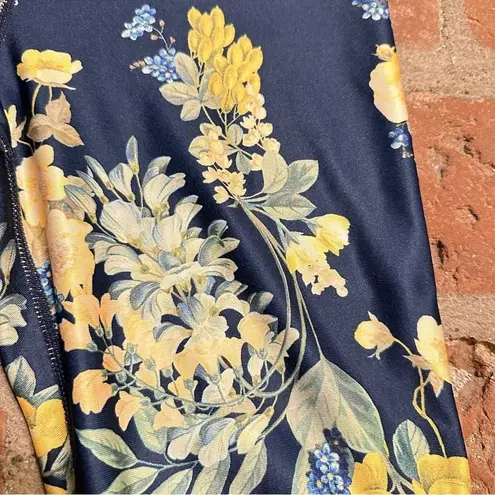 Joy Lab Navy and Yellow Floral Leggings Size Small thumbnail 16