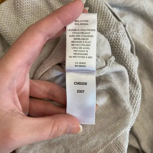 Lilla P Sleeveless Dropped Shoulder Waffle Cowl Neck Top Womens Size S Beige