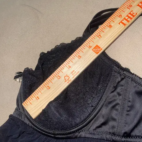 Parfait Black lace lingerie babydoll lingerie rhinestone chemise goth sexy Size M