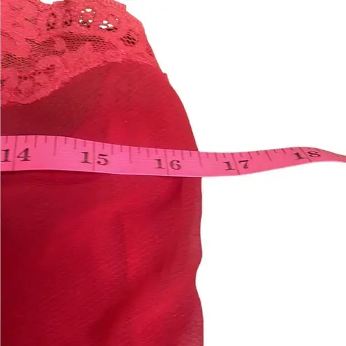 Victoria's Secret 90s Vintage  Gold Label Red Satin and lace slip dress medium